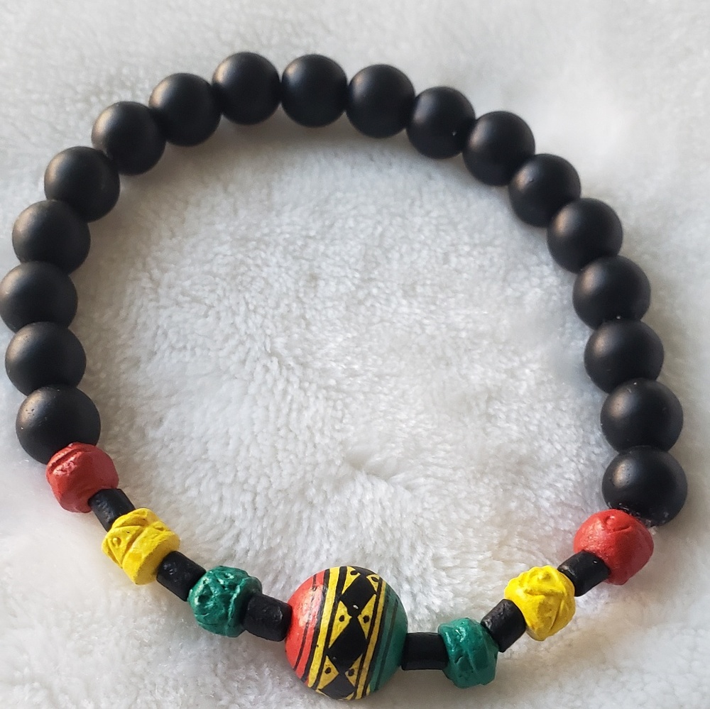 Crystal Healing Bracelet ~ Black Agate (Matte)